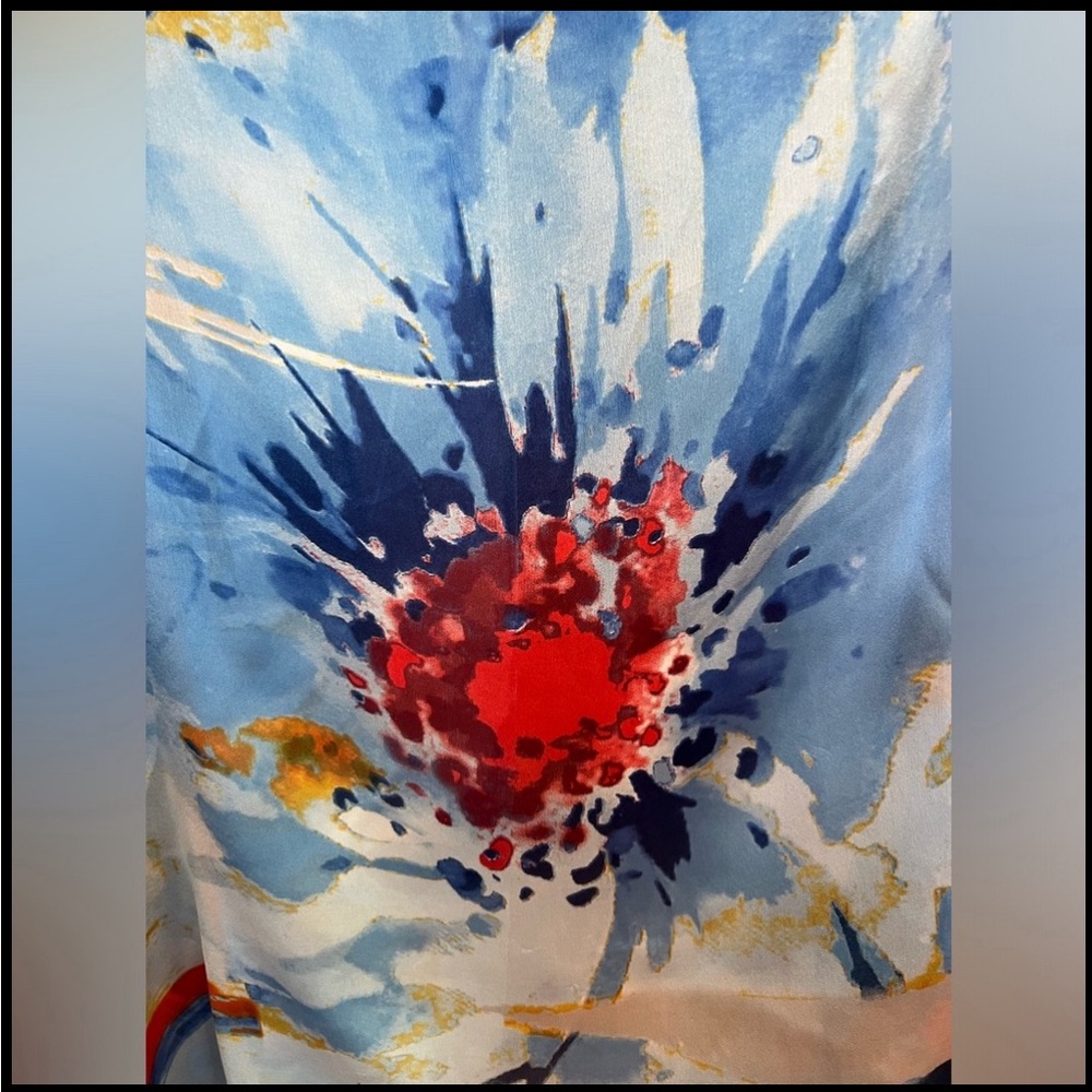 🌺Tropical Wrap Shawl Scarf Sarong Multicolor Watercolor Floral Print  75"x 35"